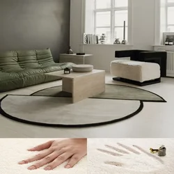 Irregular Staggered Round Carpet Bedroom Bedside Large Area Fluffy Rugs Cloakroom Floor Mat Home Living Room Sofa Soft Plush Rug