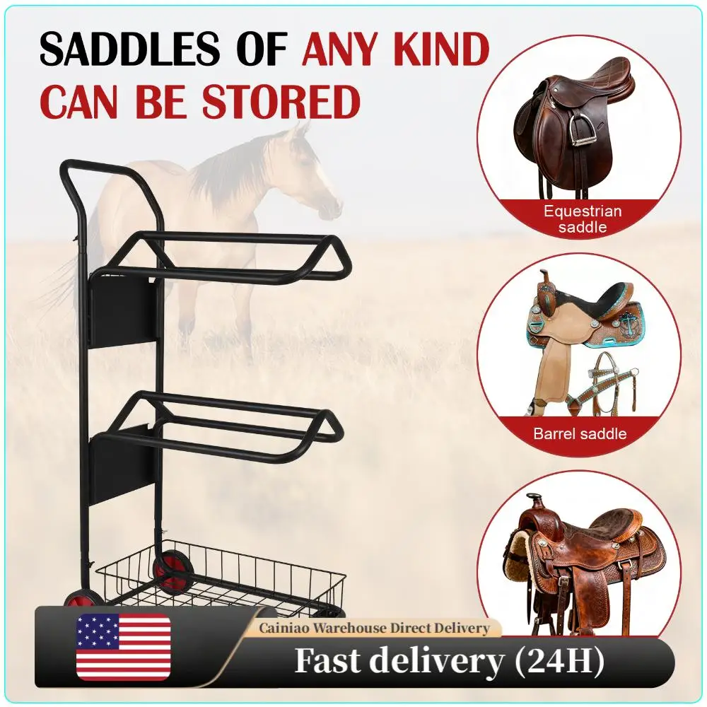 

Усиленная тележка-стеллаж для конной амуниции с корзиной, 3-ярусная, для хранения и организации снаряжения для вестерн-лошадей