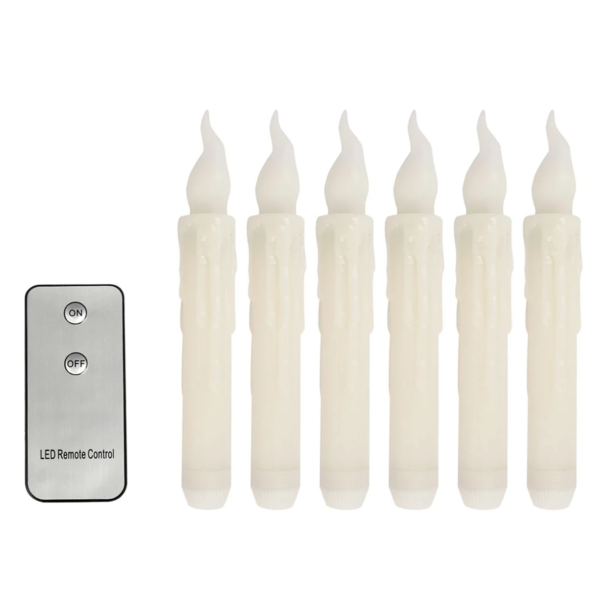 ATS-2 ปุ่มรีโมทคอนโทรลเสายาวอิเล็กทรอนิกส์จําลองเทียนไฟ LED เทียนไฟแฟลชสีขาวนวล