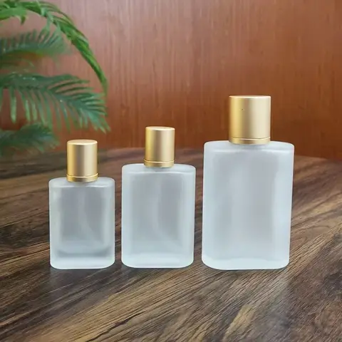 25/50/100ml Screw Top Sandblasted Glass Perfume Bottle Liquid Spray Bottle Empty Dispenser Bottle Empty Makeup Fine Mist Bottles