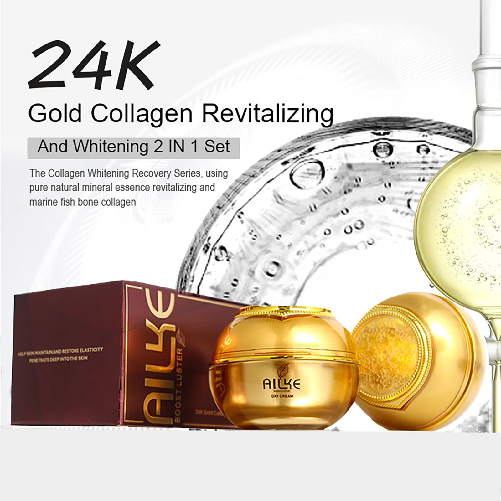 AILKE Remove Dark Spots Face Cream with Collagen, Facial Whitening Cream, Remove Freckles, Stains, Day & Night Moisturizer