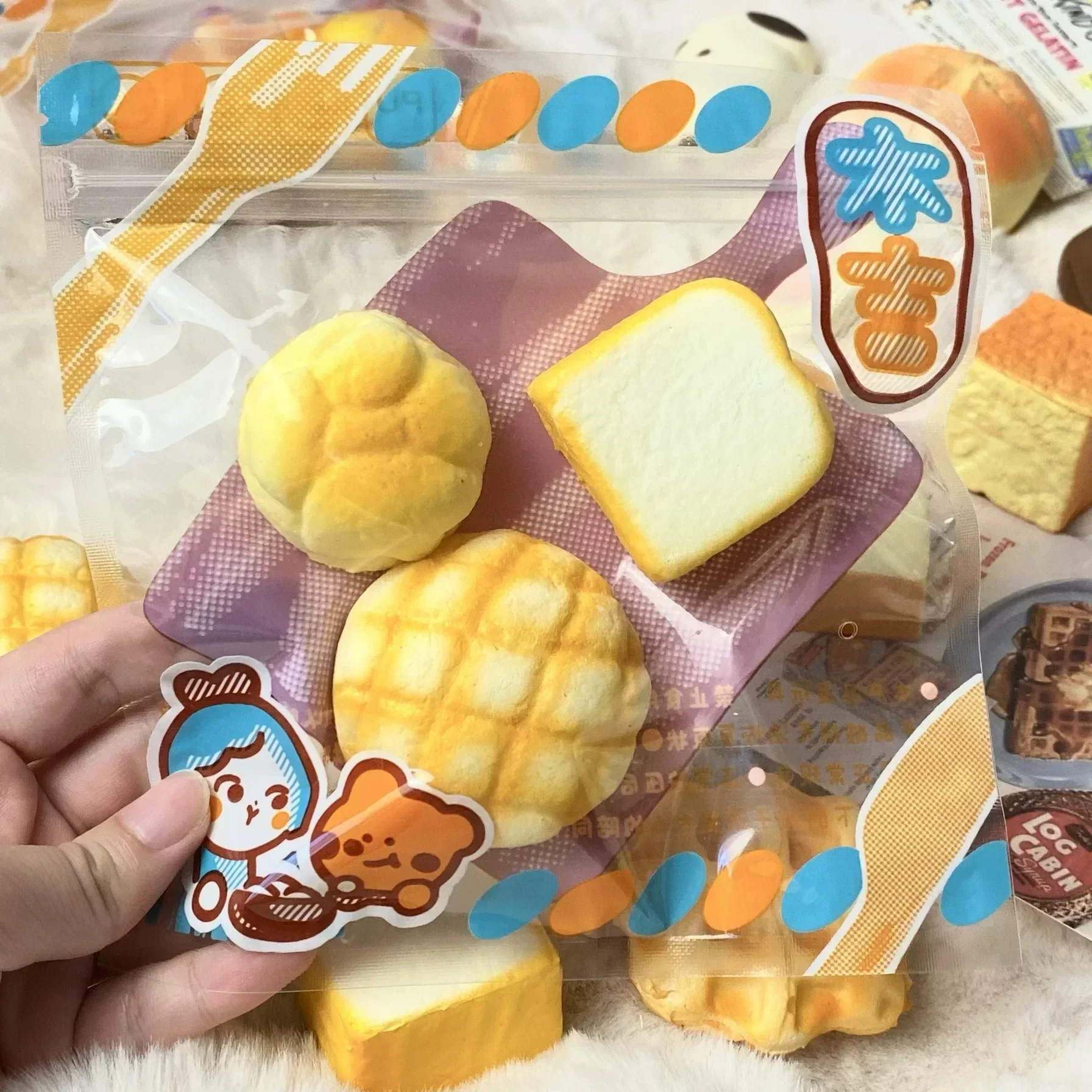 Mini Bread Squishy Slow Rising Toast Bun Waffle Muffin Slow Rebound Squeeze Toy Anti Stress Relieve Stress Hand Relax Gift Toy