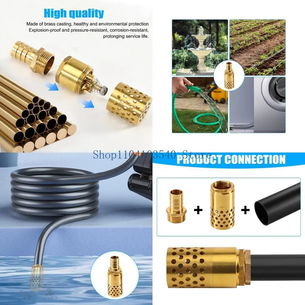 02DC Reliable Brass Foot Valves with Integrated Spring Structure Water Pump Foot Gate Simple Installation for Stable Water