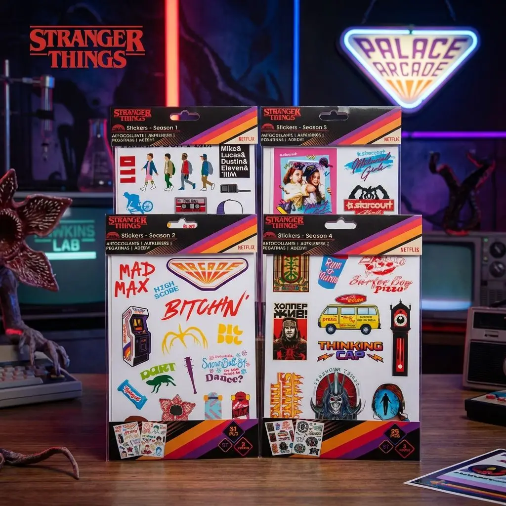 1 Juego de Pegatinas Oficiales de Stranger Things, Calcomanías para Álbumes de Recortes, Pegatinas Bonitas para Laptop, Botella de Agua, Regalo de Cumpleaños