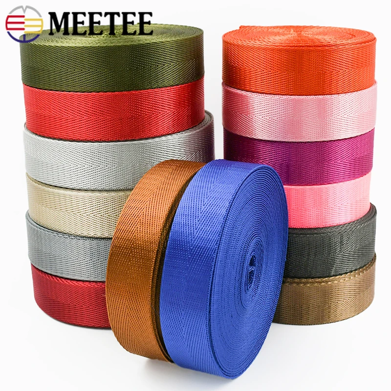 

10 м нейлоновой стропы шириной 25 мм, толщиной 0,9 мм, цветная лента для ремней сумок, ремней безопасности, рюкзаков, косой бейки, аксессуары для шитья своими руками