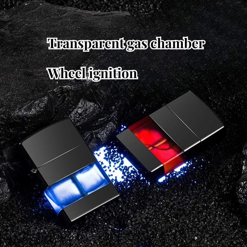 

New Fashion Perspective Window Open Flame Gas Lighter Convenient Home Igniter Men's Cigarette Accessories Gift