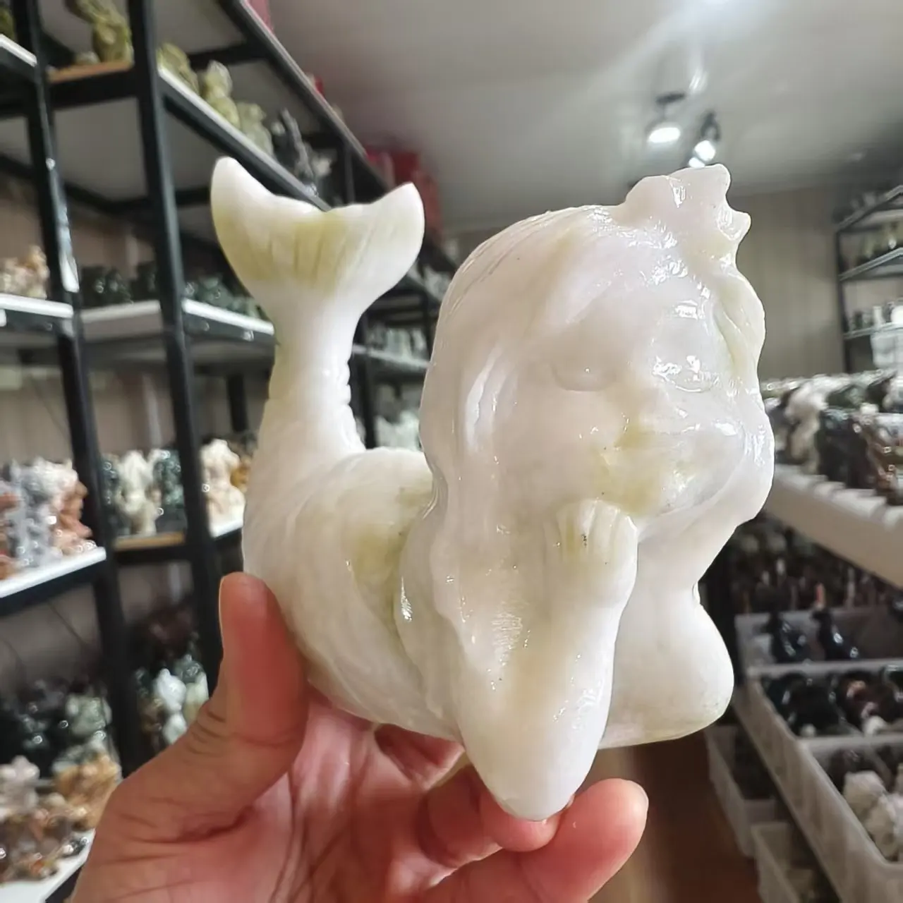 Natural Lantian Jade Angel, Quartz Crystal Mineral Angel, Mineral Spiritual Healing