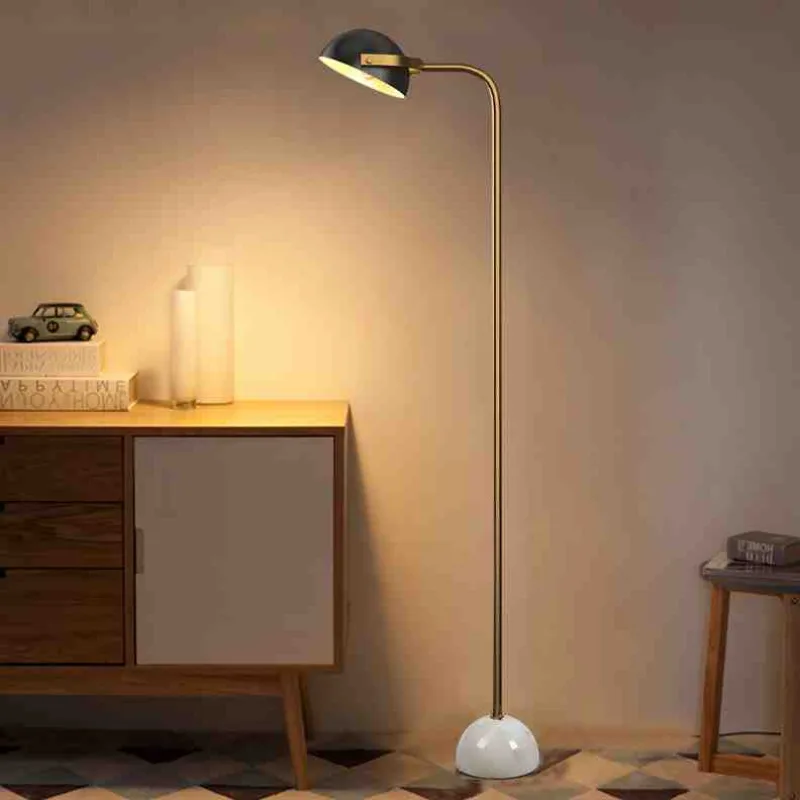 

Scandinavian Marble Base Lamp Head Adjustable Led Standing Lamps for Living Room Sofa Side Floor Light Bedroom Bedside Lamp