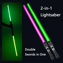 Spada Laser spada Laser rossa e blu doppia sciabola Rave trasformazione regalo per bambini arma Cosplay ragazzo Cool giocattolo lampeggiante