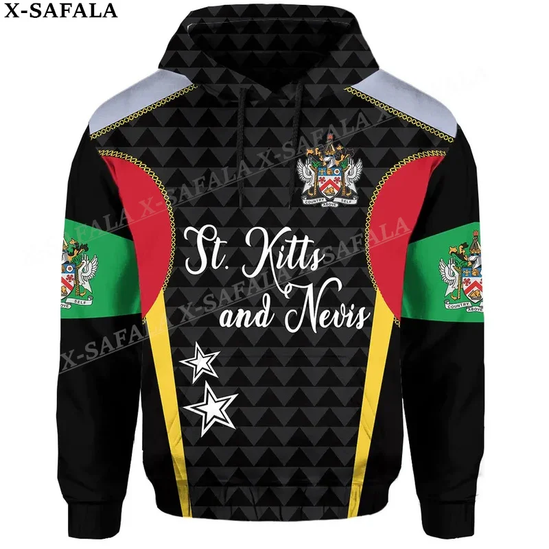 

Saint Kitts And Nevis Coat Of Arms 3D Print Zipper Hoodie Men Pullover Sweatshirt Hooded Jersey Tracksuit Outwear Coat Casual-5