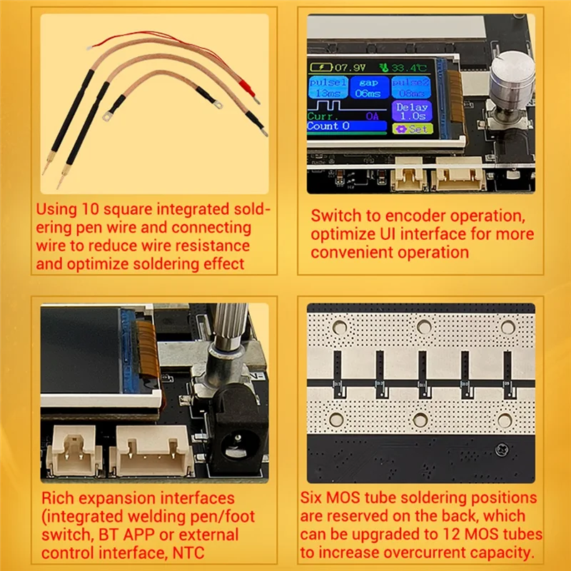 MOPHE-ZK-XW2 Draagbare Puntlasser DIY Accessoires LCD Digitale Power Verstelbare Puntlassen Pen Dual Pulse Upgrade 3000A