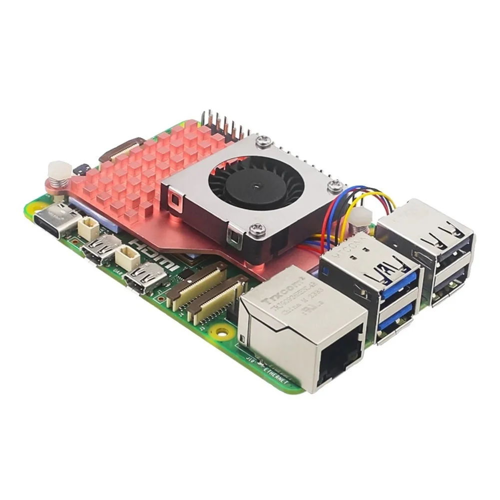 DC5V Powered Via A 4-pin Fan Header On A For Raspberry Pi 5 Active Cooler Pure Copper Heatsink With  FOR PWM
