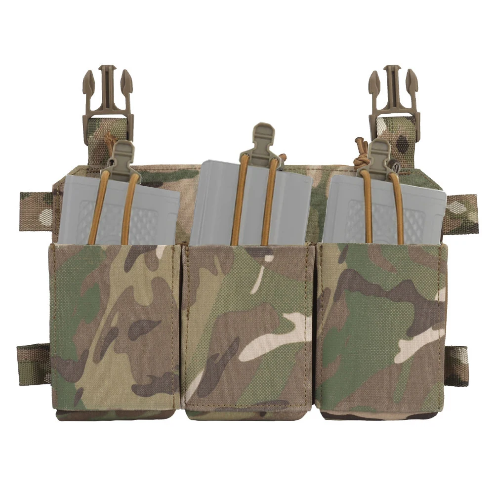 Tactical Magazine Pouch Triple 5.56 7.62 Pistol Rifle Mag Pouch With Nylon Support Holder Army Hunting Vest Chest Rig Accessory