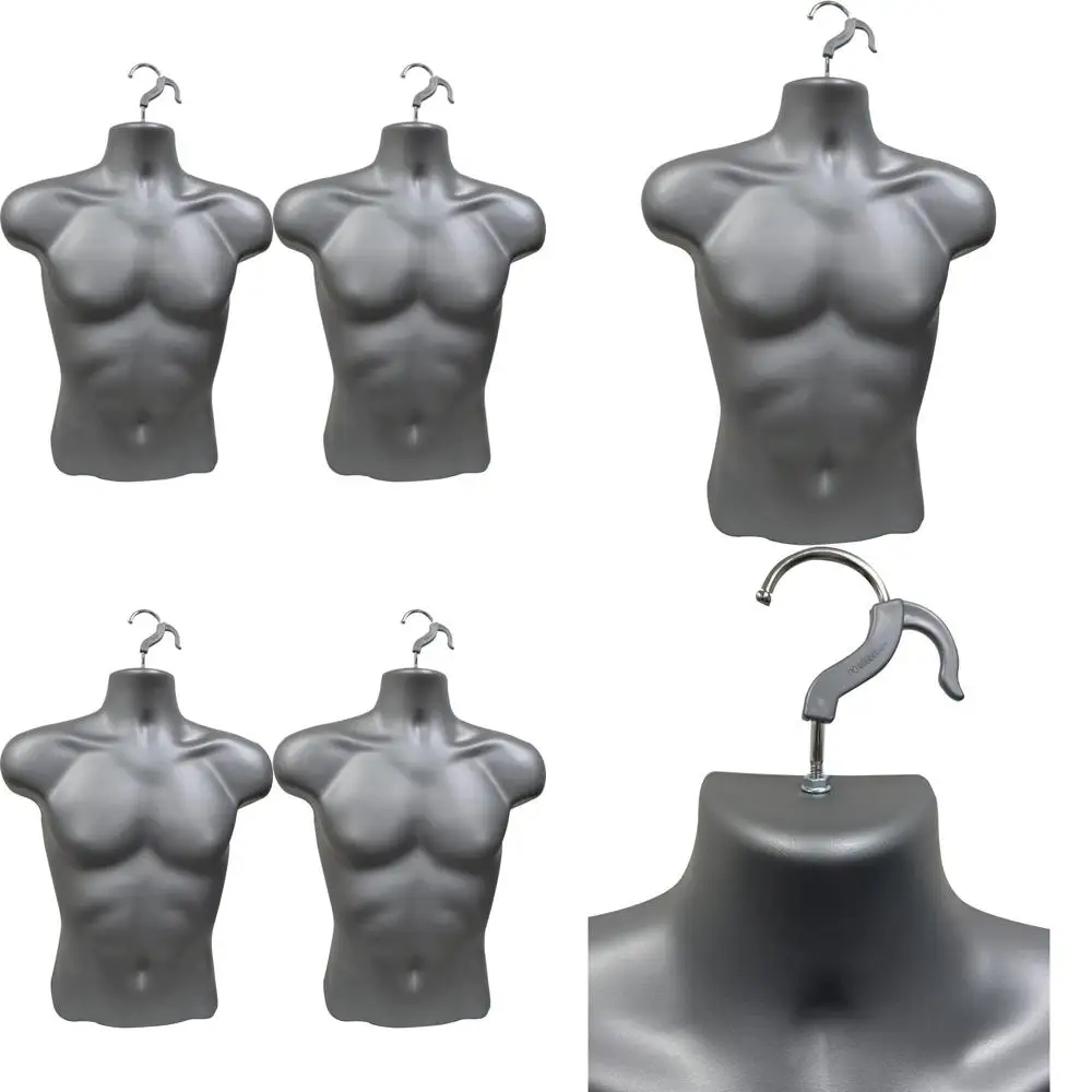 

Мужской манекен серого цвета с округлой талией, с крючком для подвешивания, размеры S-M