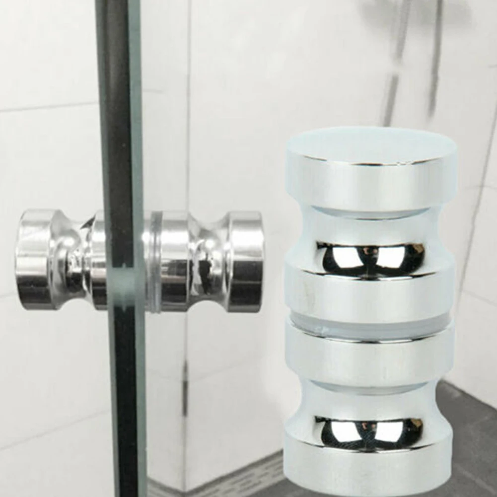 Aluminum Shower Door Handle with Single Groove Chrome Plating Compatible with Residential Glass Doors and Sliding Door Systems