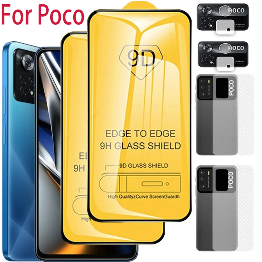 Poco F5 Pro Glass ,For X5 Pro Back Film+Len+ Tempered Glass Poco F5 M5 M5S M4 Pro Screen Protector F4 GT Poco X4 GT X 5 pro