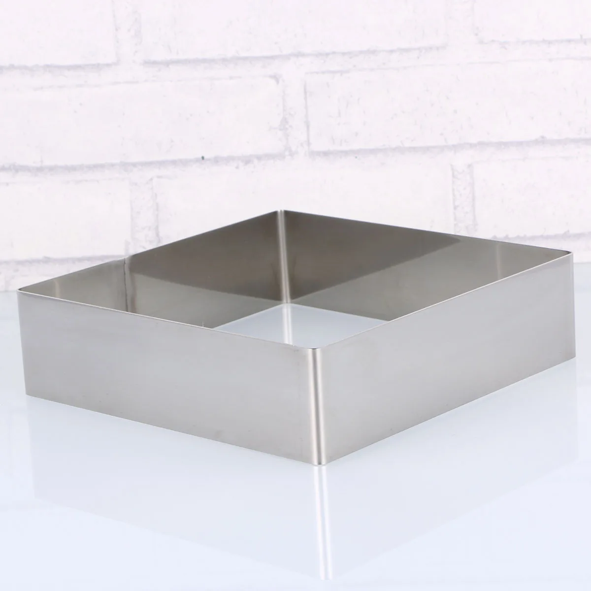 

Stainless Steel Cake Ring 10 Inch Silver Square Baking Mould Cutter Dessert Tool For Cookie Dough Fondant Cheese Pastry Reusable