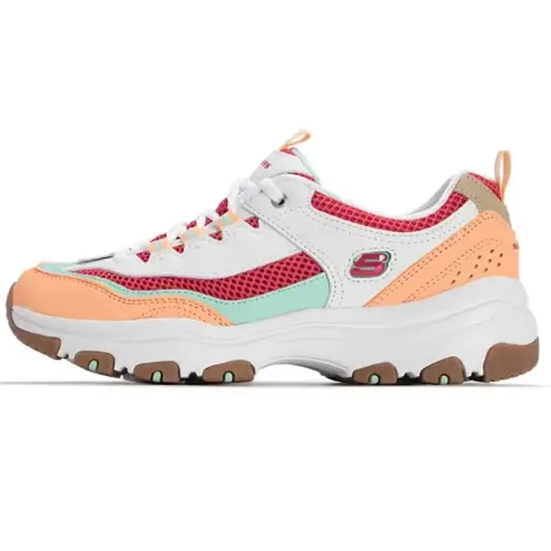 Skechers Women D'Lites Chunky Sneakers DLITES WOMEN 8730066-WMLT, Breathable Mesh Multi-color Platform Panda Shoes Free returns