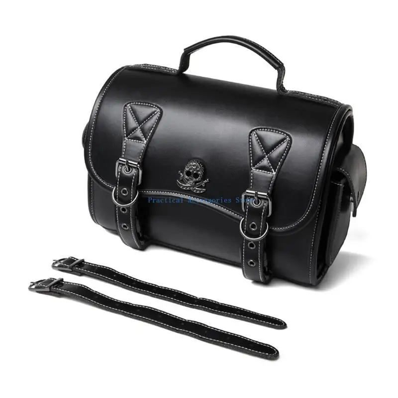

U75E PU Side Bag Travel Luggage Storage Bag Tool Bag Over Saddles Bag with 2 Straps