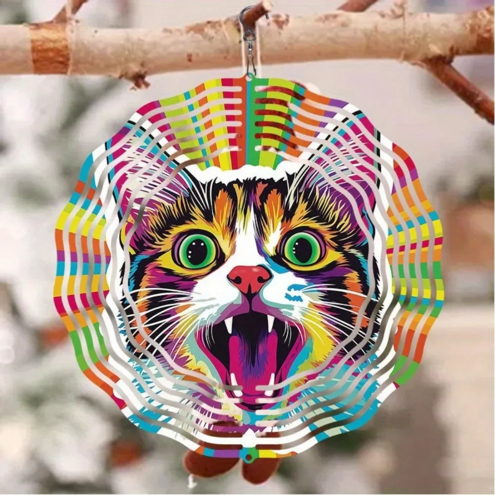 CIFBUY Cat Wind Chime Durable Metal Garden Decor No Electricity Needed Outdoor Patio Yard Ornament