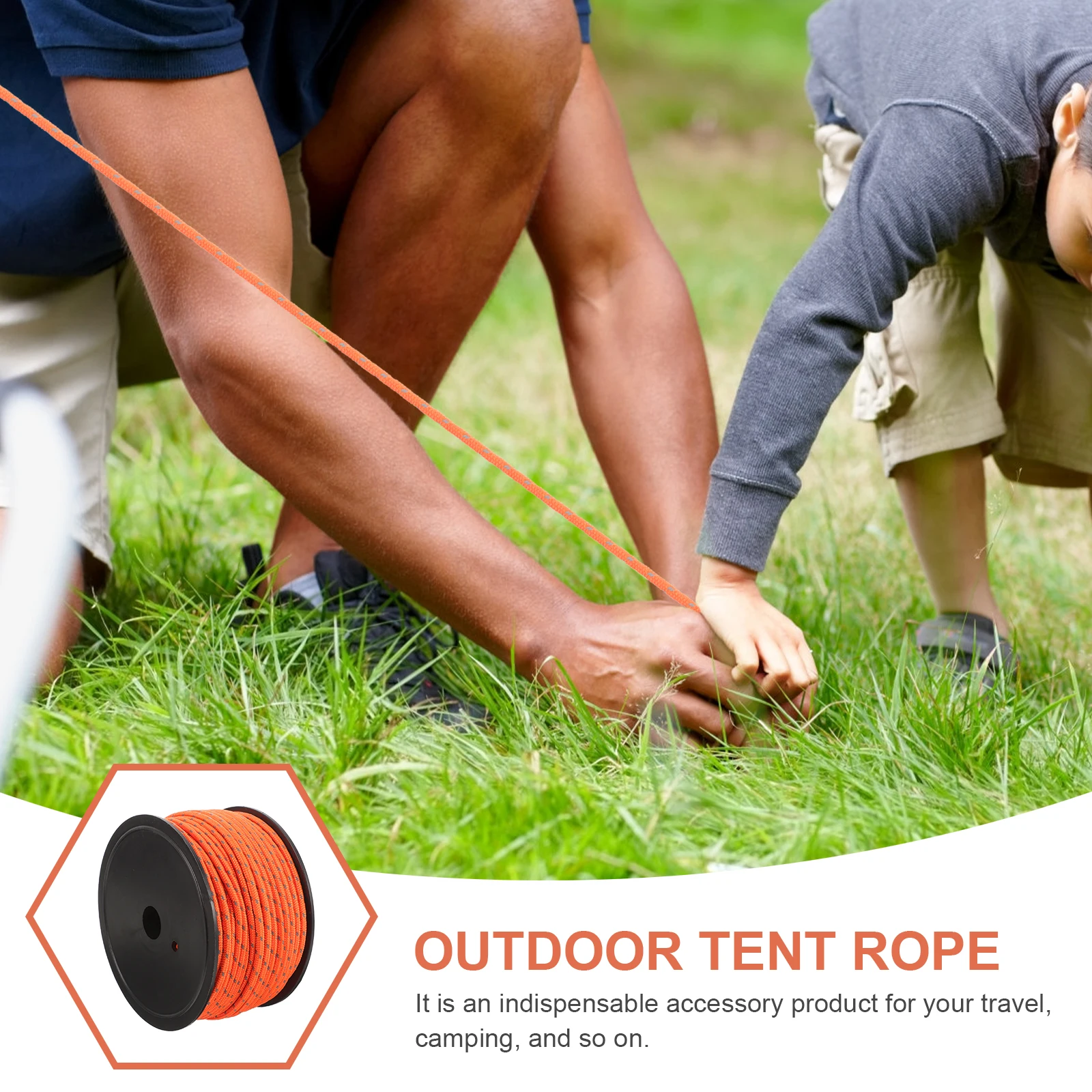 

5MM 50M Reflective Camping Rope Tent Cords Tarp Fixing Wind Proof Canopy Reflective Ropes Ropes Outdoor Supplies