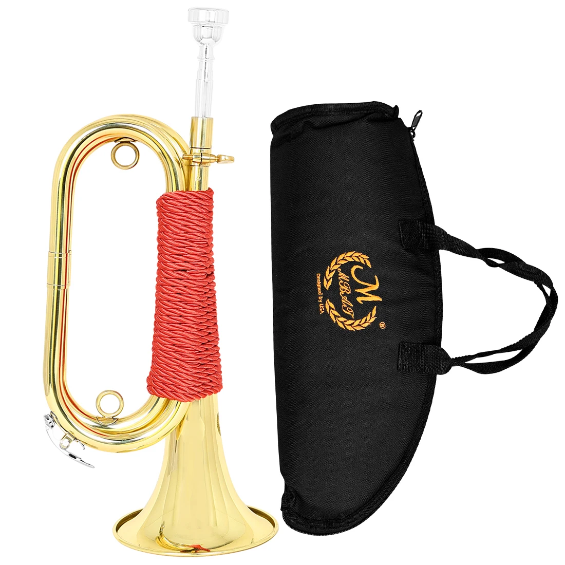 

Bb Big Step Spanish Military Number with Red Organization Handle Brass Material Trumpet Brass Instrument Number