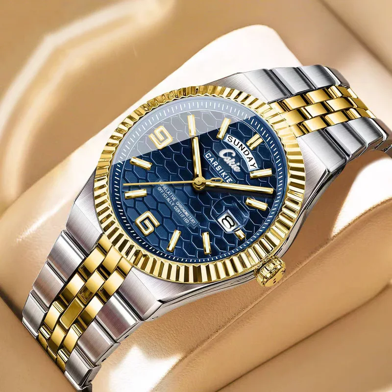 Men's Mechanical Watch Sun Moon Stars Luminous Waterproof Movement Student Male Business Wristwatch Casual Simple Stylish Boy