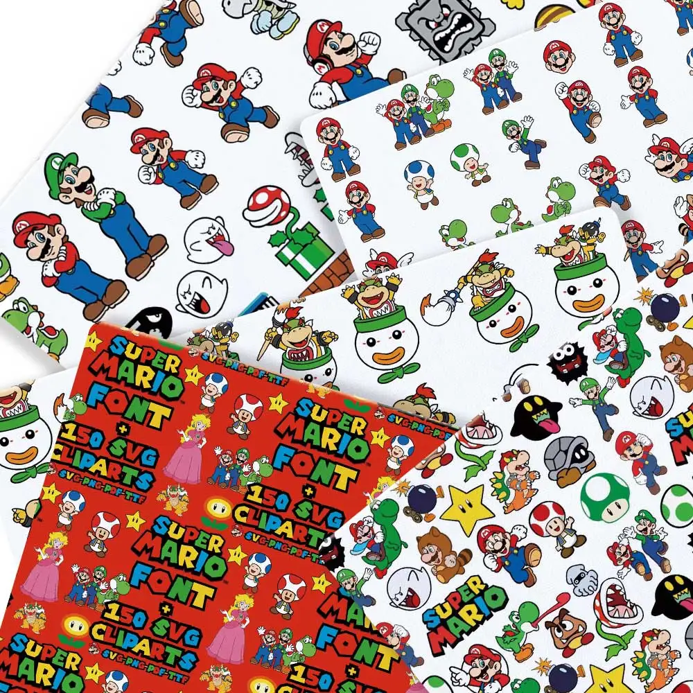 

Mario 100 cotton Cartoon Fabric 140*50cm Handmade Sewing Patchwork Quilting Baby Dress Fabric