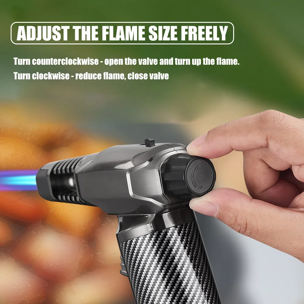 2026   1300 ℃ Windproof Blue Flame Gun Lighter One Key Fixed Flame 360 ° Inverted Ignition Metal Material Multifunctional Use