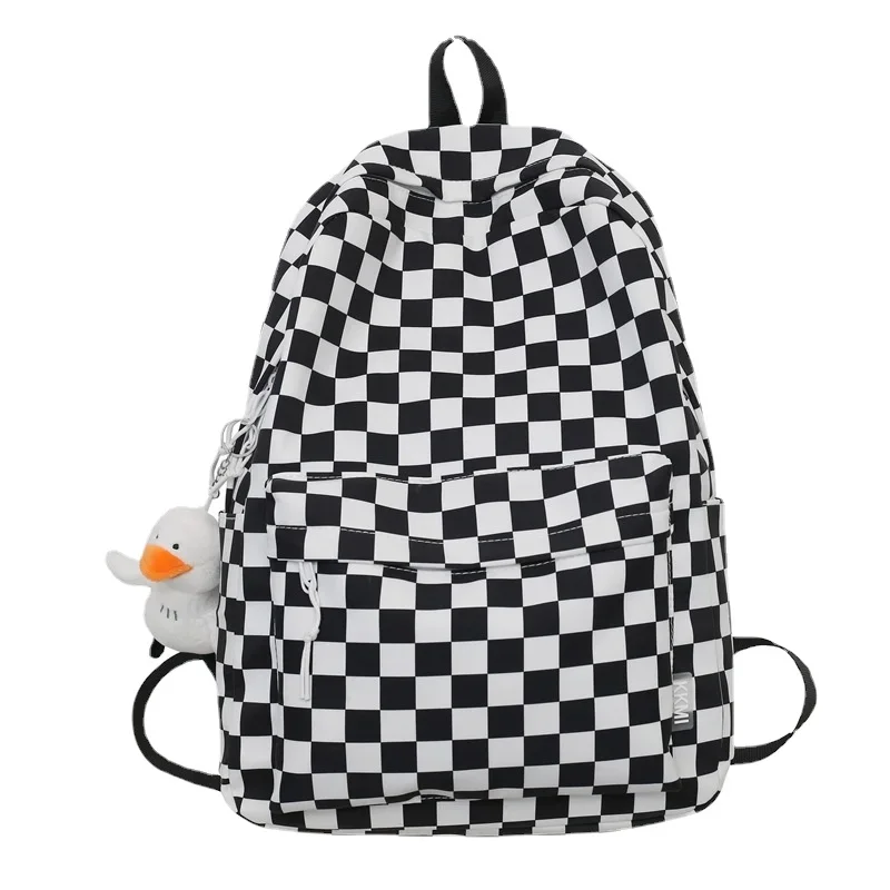 Effen Kleur Schooltas Rugzak Jongens Meisjes Junior Middelbare Scholieren Plaid Student Schooltas Nieuwe Japanse Rugzak