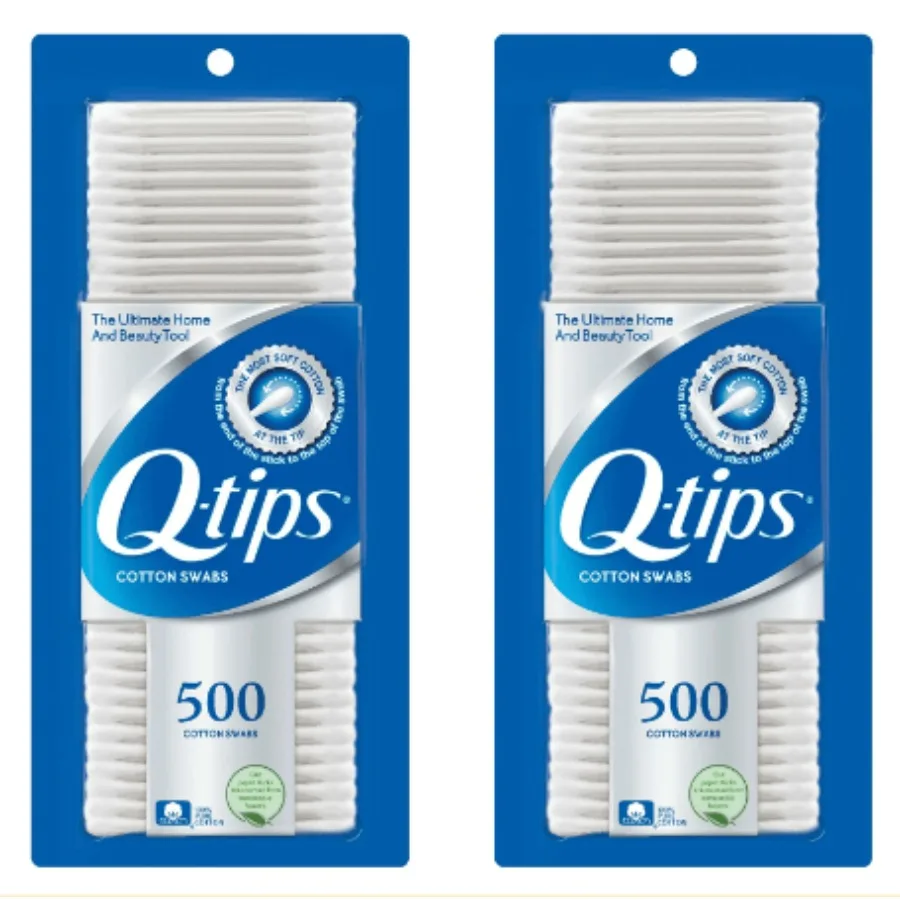 

2 pack Qtips Cn Swabs Original for Hygiene and Beauty Care Made with 100 Cn 500 Count