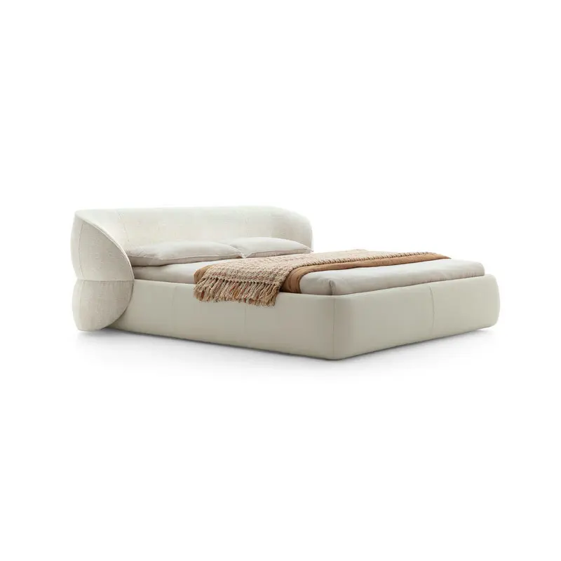 ✗X Luxury  Upholstered Bed and Frame Bespoke Furniture Super King Queen Size Boucle Clip Bed for Commercial Real Estate Hotel&