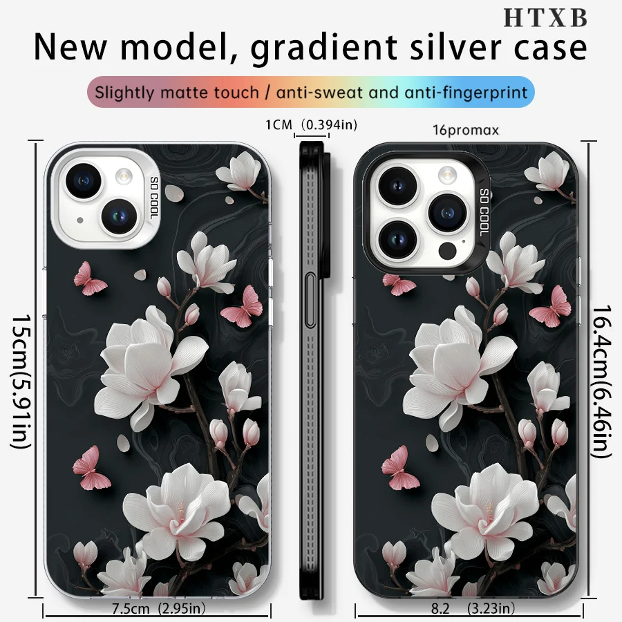 الفراشات تلعب بين الزهور البيضاء لهاتف iPhone 17 إلى 11 Pro Max Plus