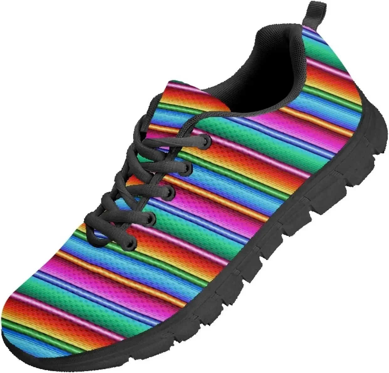 

Colorful Mexican Serape Sports Shoes Lace Up Sneakers Breathable Sneaker for Mens Womans Boys Girls Teenager Kid
