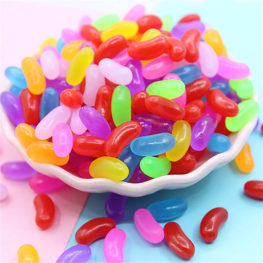 20PCS Cute Soft Rubber Children toys DIY Dollhouse Accessory Tiny Pill Crafts Making Scrapbooking Rainbow Candy Resin Home Decor