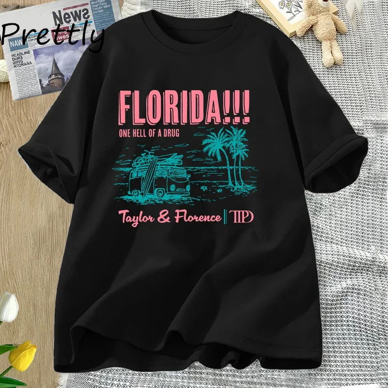 Florida jeden peklo tričko léto pláž T košile ženy módní TTPD krátký rukáv grafické T košile bavlna tees nadrozměrné pouliční oblečení