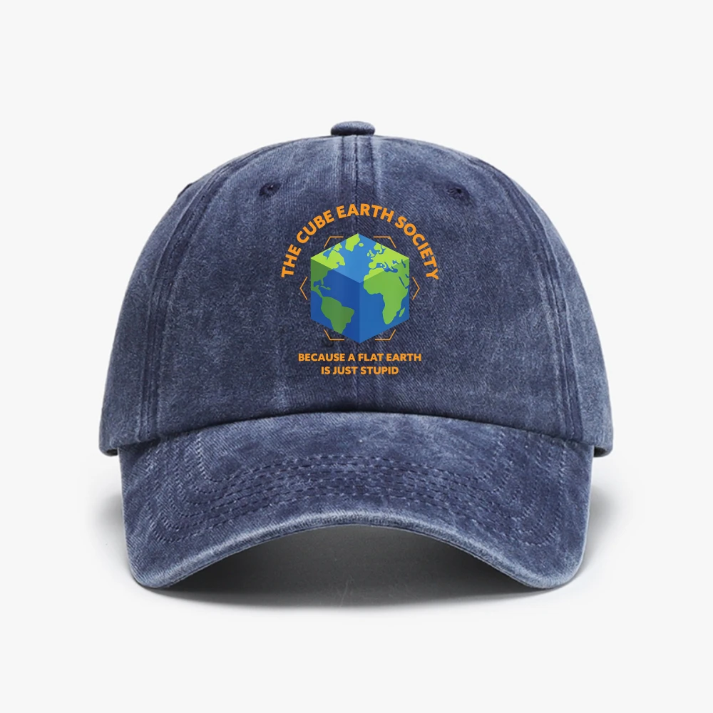 The Cube Earth Society Because A Flat Fashion Baseball Cap Street Style Hats For Man Wild Fishing Hats For Man