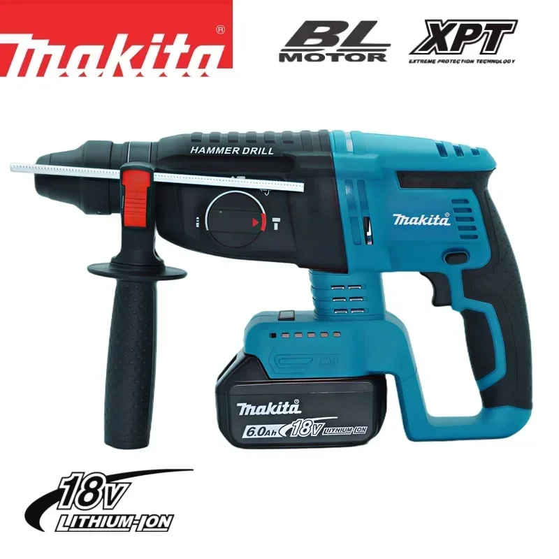 Marteau perforateur rotatif Makita DHR242 18V d'origine, faible vibration, 13,5 m/s², fonctionnement confortable pour les longues sessions de perçage