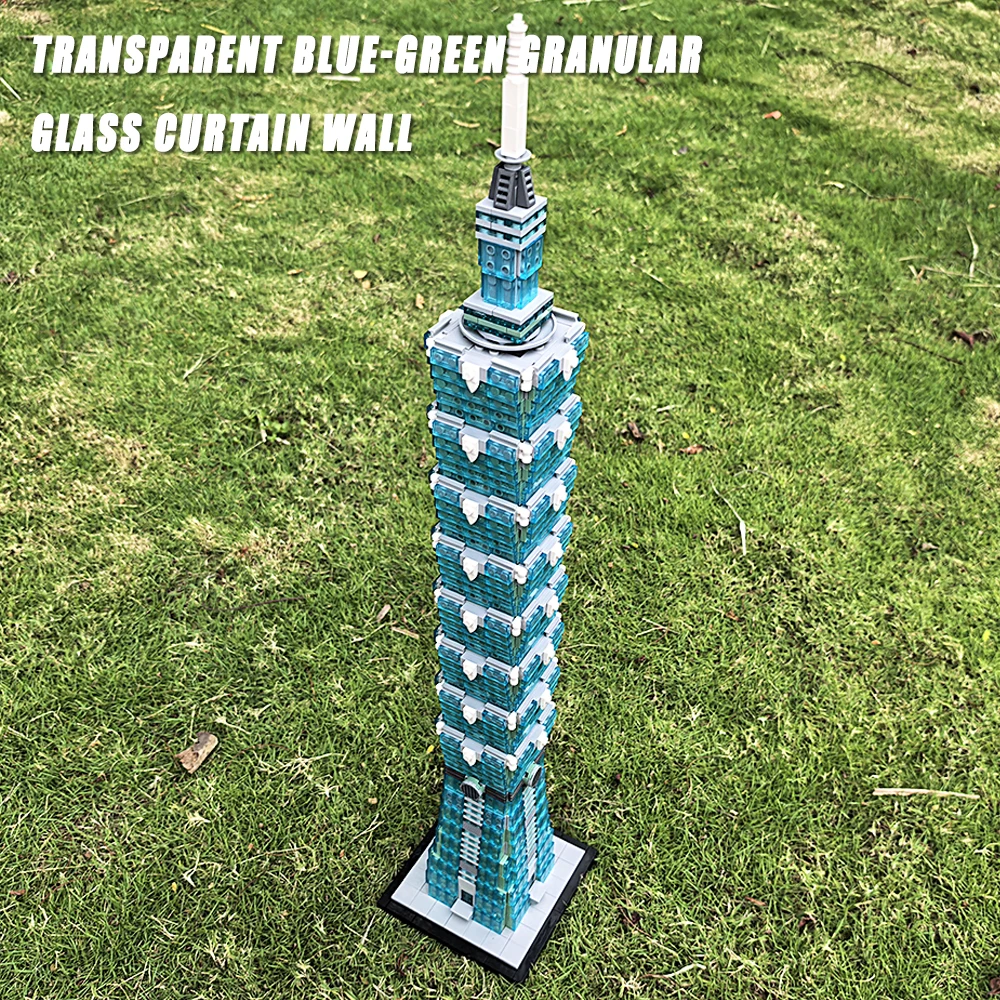 Taipei 101 City Landmark Architecture Building Blocks Bricks Model MOC Assemble Toy Tabletop Decor Collectible Memory Gift view 4
