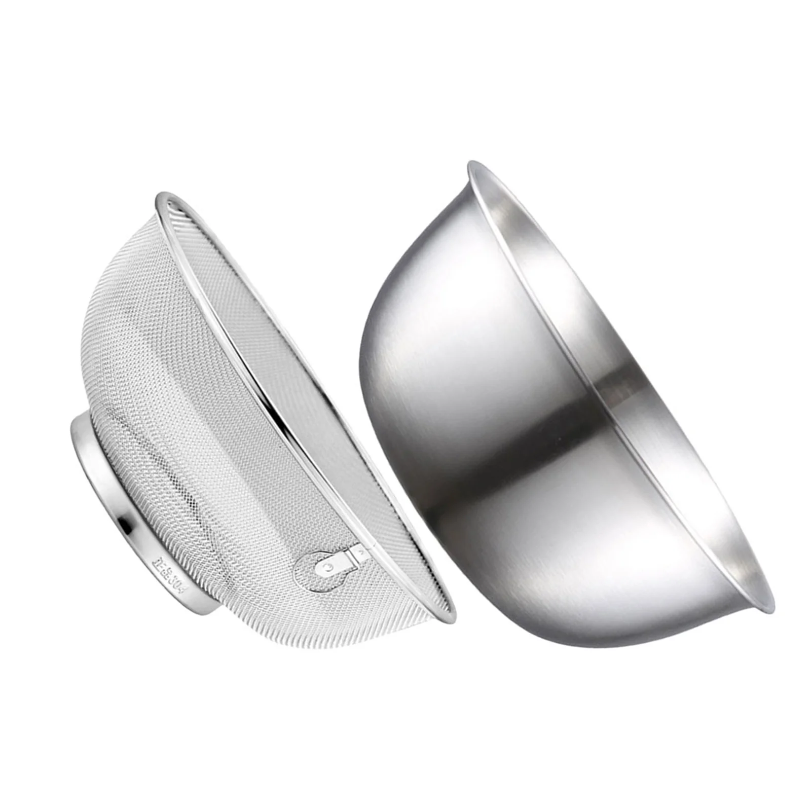 

Kitchen Drainer for Cooking 2pcs Stainless Steel Fine Mesh Strainer Rice Washer Bowl Vegetable Fruit Cleaner Metal Basin Tool