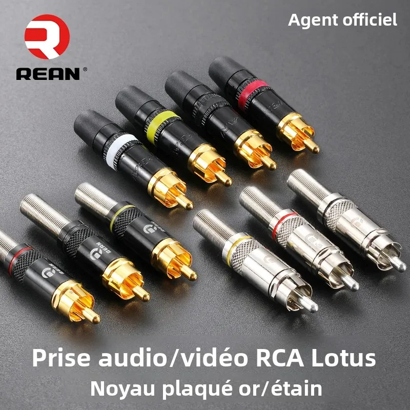 Connecteur RCA Neutrik REAN plaqué or, prise audio vidéo Phono Lotus NYS373, connecteur de câble NYS366 avec queue à ressort