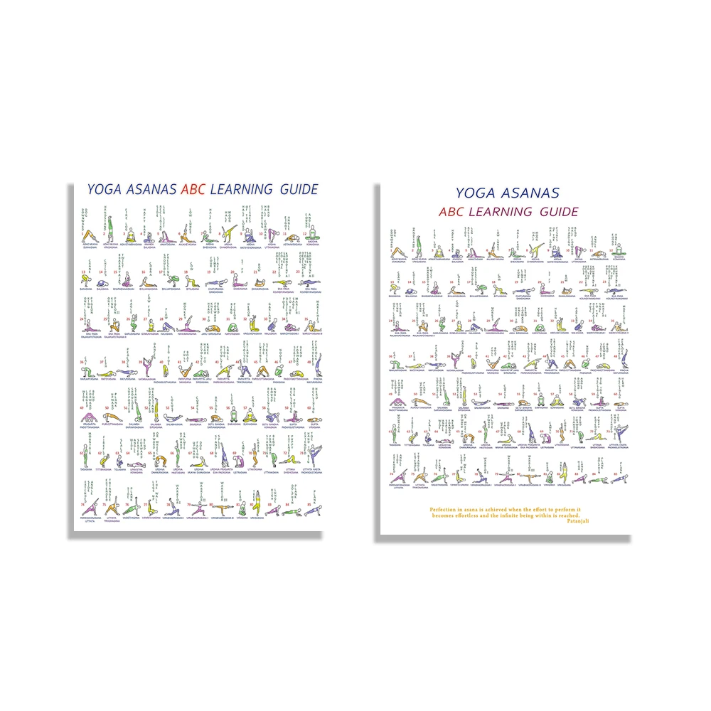 

Yoga asanas, yoga workouts and healthy poses and preparation for meditation, gift poster for yoga lovers