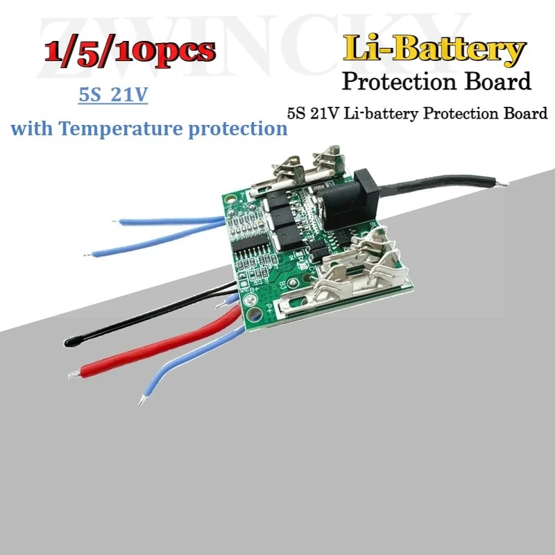 1Pcs/5Pcs/10Pcs Universal Tool Protection Board 5S 21V For Makita Style Li-Battery With Temperature Protection