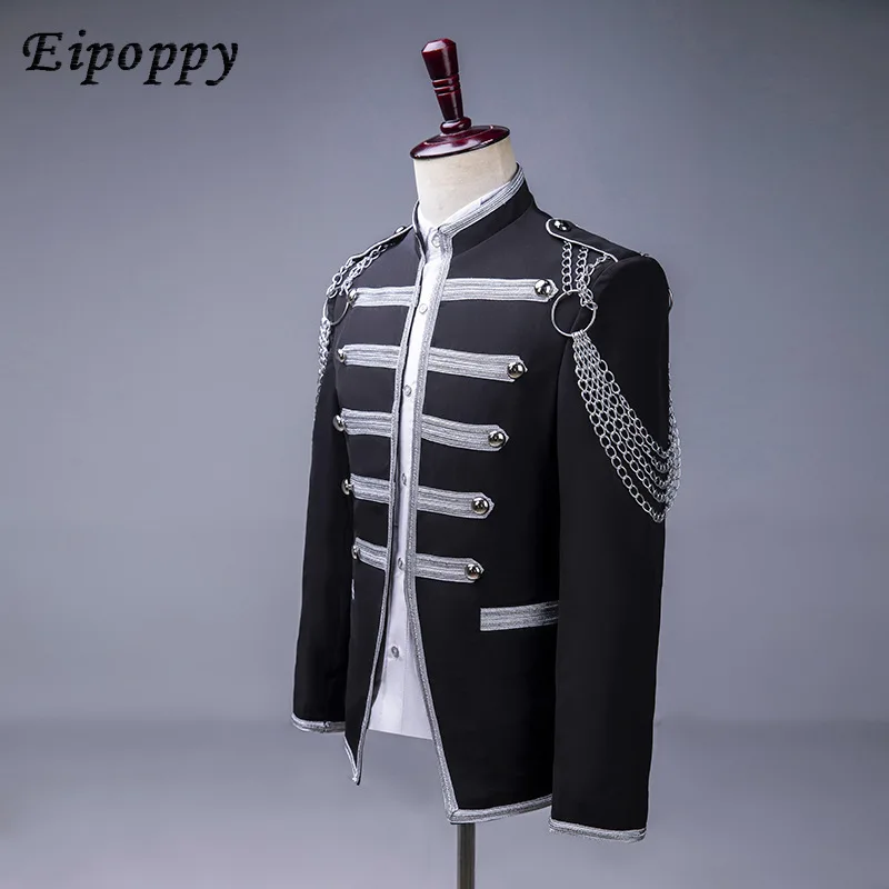 Trend ige Herren Hof Armee Kleid Kostüme Bar Sänger Mode Kostüm