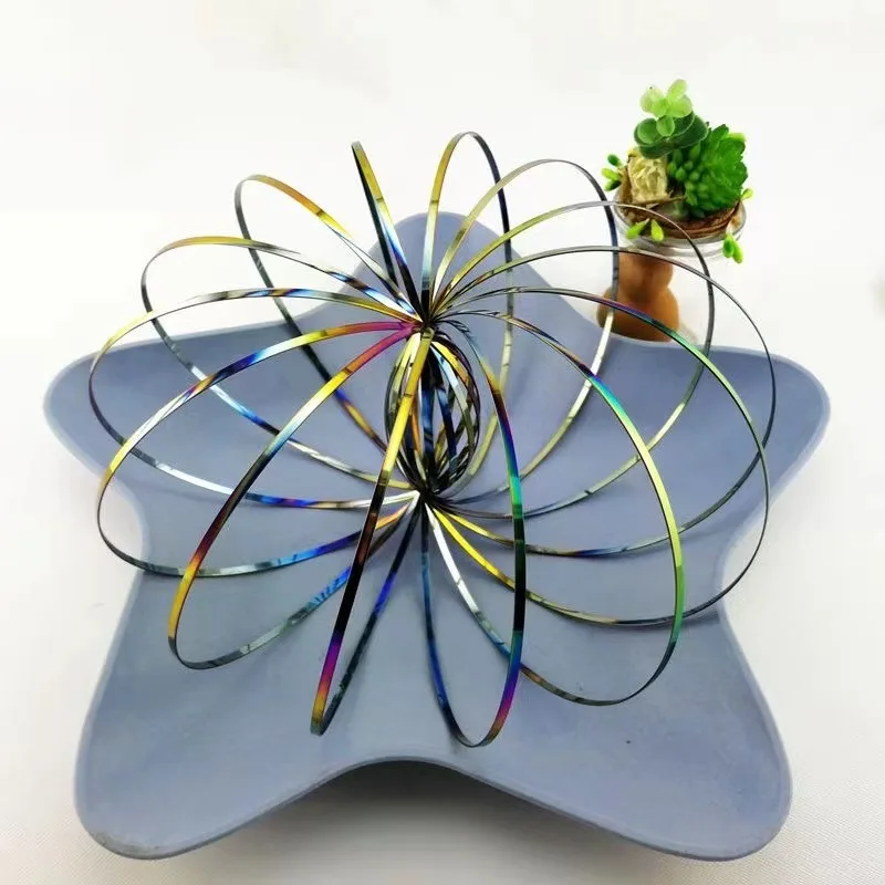 Flowtoy-Anillo Mágico Antiestrés Toroflux, Increíble Anillo De Flujo, Juguete Cinético De Primavera, Divertido Juego  Aire Libre