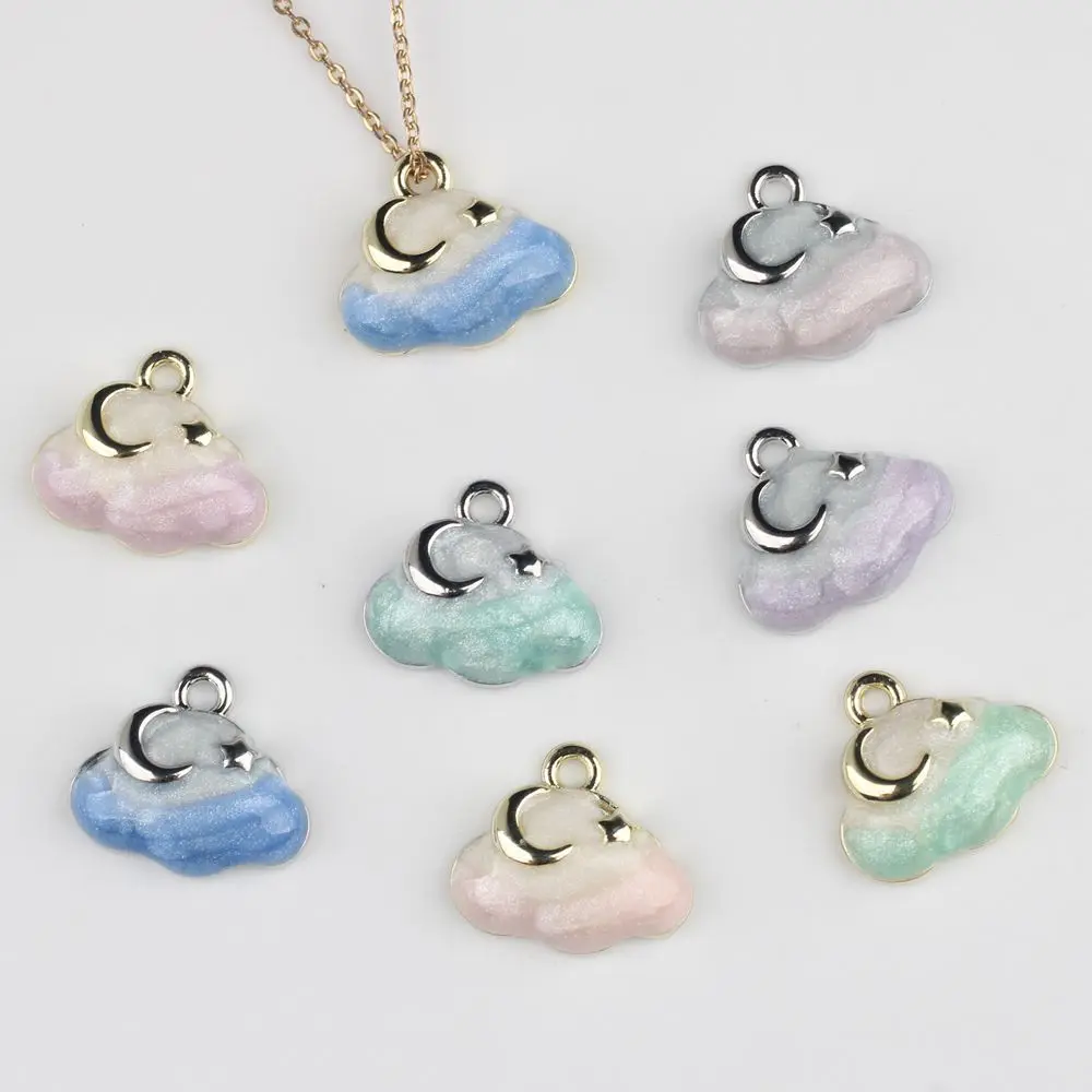 40-個手作りクラウドジュエリーペンダントチャーム銀色の金色のカラーネックレスイヤリングペンダントコネクタ-diy-ジュエリー作成所見物