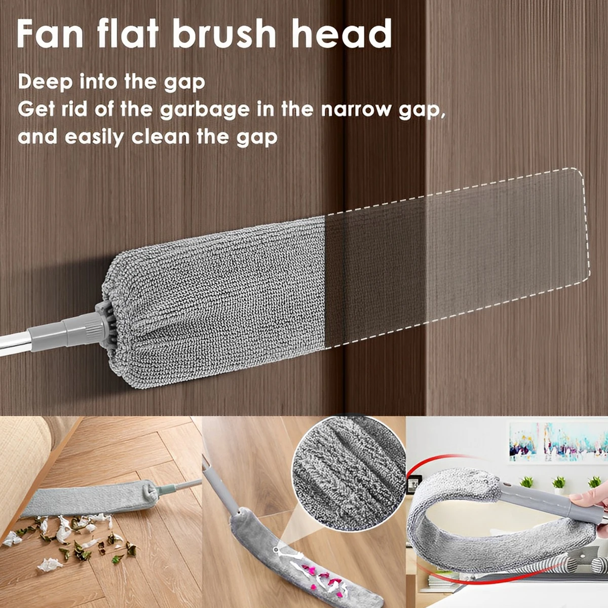 Telescopic Duster Microfiber Feather Duster Bendable Gap Clean Brush Detachable Washable Ceiling Spider Web Household Cleaning