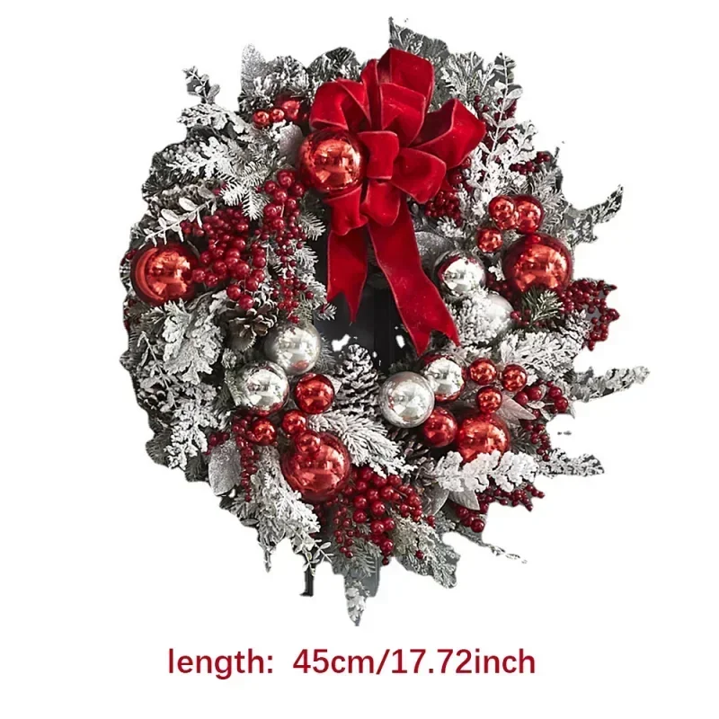 New Christmas Wreath Front Door Christmas Door Wreath Red Ball Ornaments for Door Window Mantle Indoor Outdoor Christmas Decorat