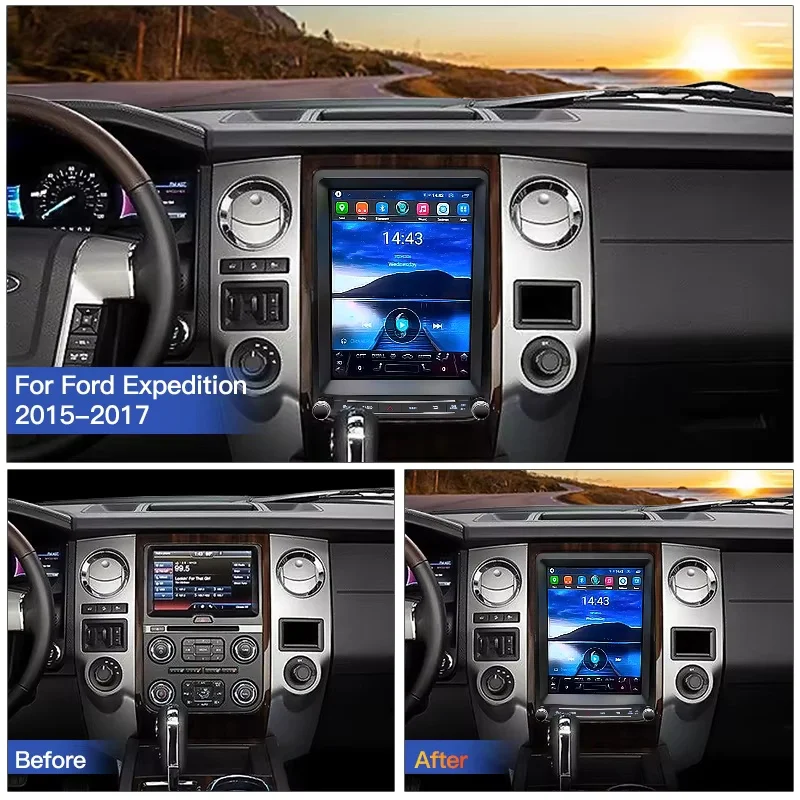 Qualcomm Vrtical Screen Android 13 For Ford 350 2007 2008 2009 2010 2011 2012 2013 2014 2015-2017 GPS Receiver Head Unit