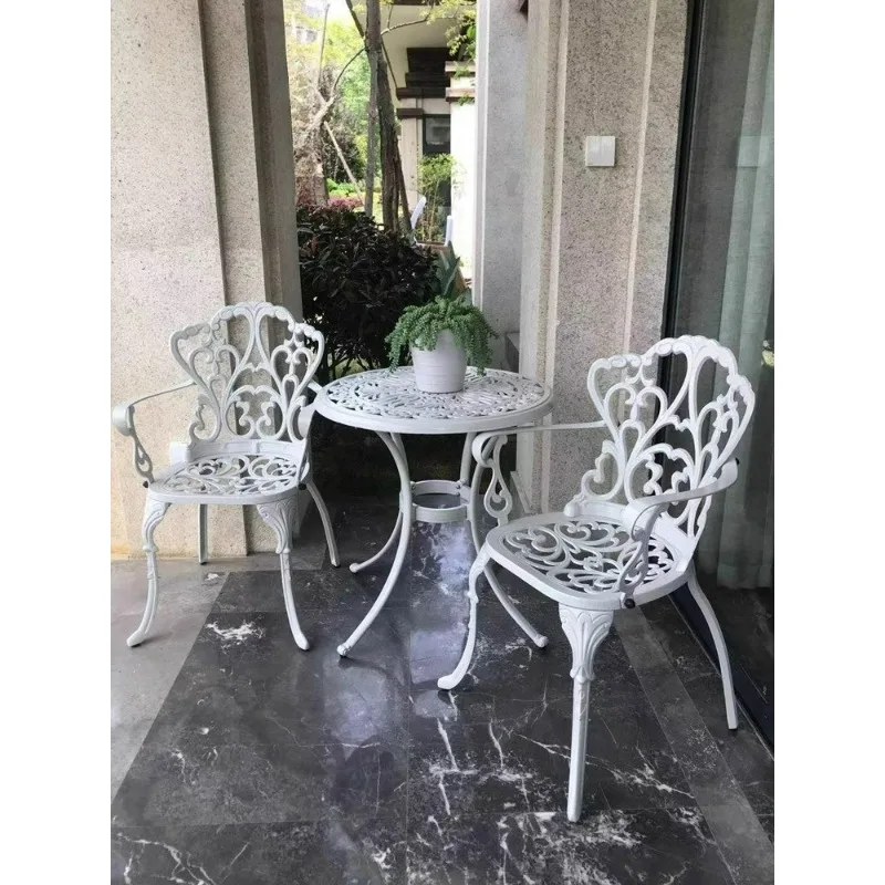 Tables et chaises d'extérieur Tables et chaises de jardin en fer forgé Balcon en fonte d'aluminium Petites tables et chaises Loisirs de plein air ch